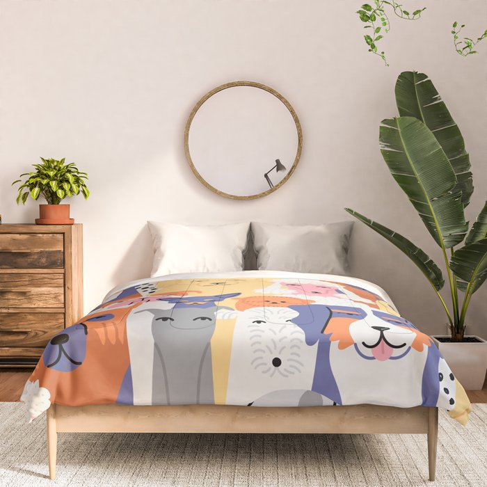 Funny dog animal pet cartoon crowd texture Comforter Gallery Image 3