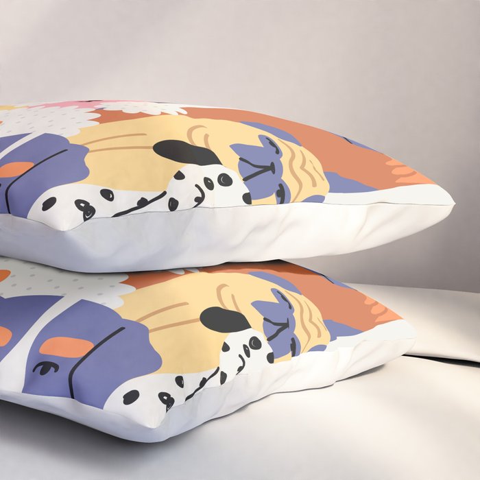 Funny dog animal pet cartoon crowd texture Pillow Sham Gallery Image 3