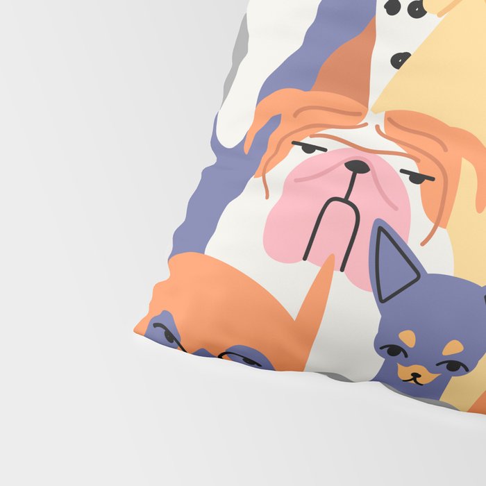 Funny dog animal pet cartoon crowd texture Pillow Sham Gallery Image 4