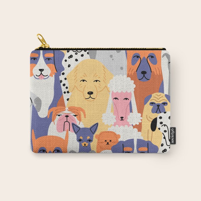 Funny dog animal pet cartoon crowd texture Carry All Pouch Gallery Image 1