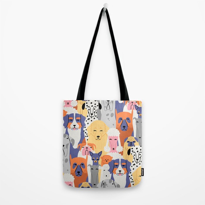 Funny dog animal pet cartoon crowd texture Tote Bag Gallery Image 2