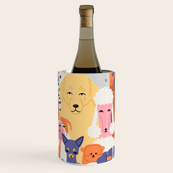 Funny dog animal pet cartoon crowd texture Wine Chiller Gallery Image 1