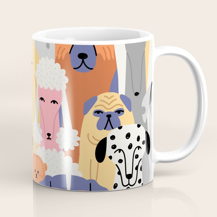 Funny dog animal pet cartoon crowd texture Coffee Mug Gallery Image 1