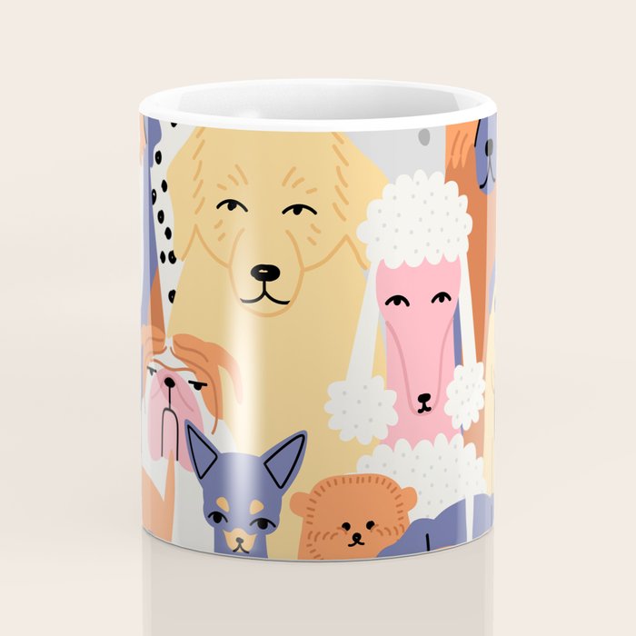 Funny dog animal pet cartoon crowd texture Coffee Mug Gallery Image 4