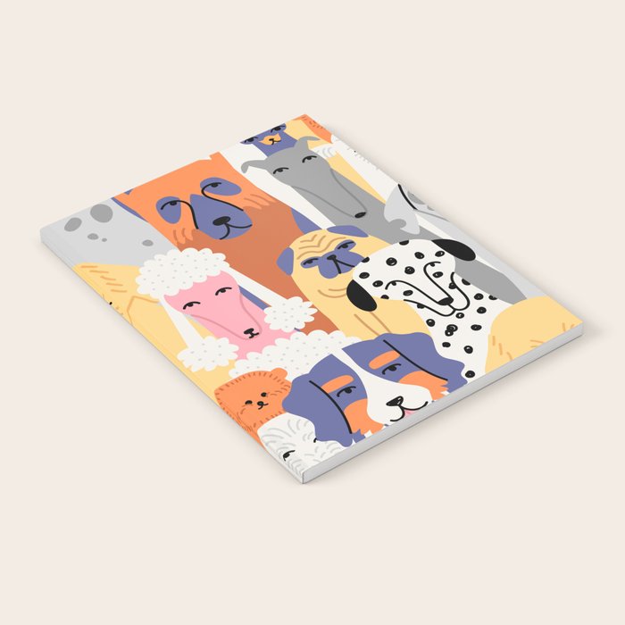 Funny dog animal pet cartoon crowd texture Notebook Gallery Image 1
