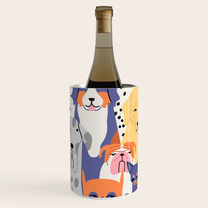 Funny dog animal pet cartoon crowd texture Wine Chiller Gallery Image 2