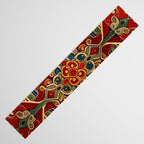 Antique Cute Abstract Flowers Vintage Persian Rug Seamless Pattern  Table Runner Gallery Image 3