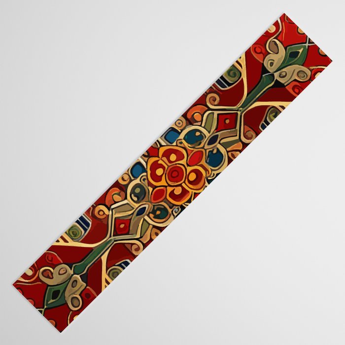 Antique Cute Abstract Flowers Vintage Persian Rug Seamless Pattern  Table Runner Gallery Image 3
