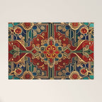 Antique Cute Abstract Flowers Vintage Persian Rug Seamless Pattern  Welcome Mat Gallery Image 1