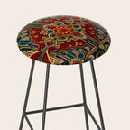 Antique Cute Abstract Flowers Vintage Persian Rug Seamless Pattern  Stool Gallery Image 2