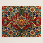 Antique Cute Abstract Flowers Vintage Persian Rug Seamless Pattern  Jigsaw Puzzle Gallery Image 1