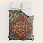 Antique Cute Abstract Flowers Vintage Persian Rug Seamless Pattern  Duvet Cover Gallery Image 6