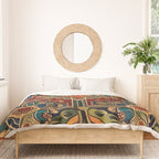 Antique Cute Abstract Flowers Vintage Persian Rug Seamless Pattern  Duvet Cover Gallery Image 3