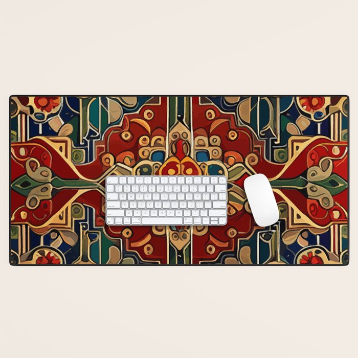 Antique Cute Abstract Flowers Vintage Persian Rug Seamless Pattern  Desk Mat Gallery Image 1