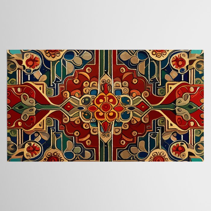 Antique Cute Abstract Flowers Vintage Persian Rug Seamless Pattern  Tablecloth Gallery Image 2