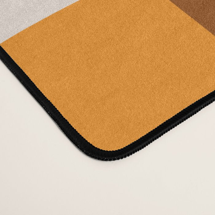 Mid Century Modern Concordance Retro Geometric Pattern in 70s Brown and Orange Desk Mat Gallery Image 4