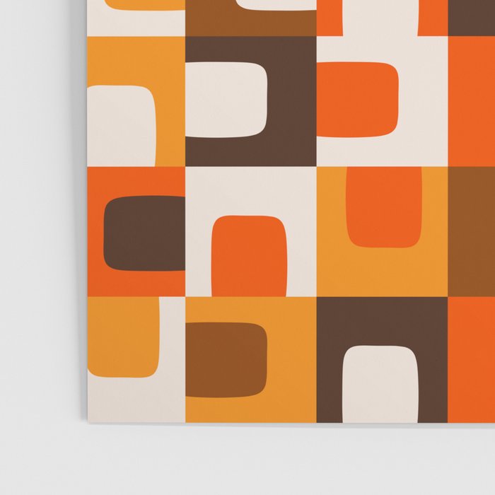 Mid Century Modern Concordance Retro Geometric Pattern in 70s Brown and Orange Poster Gallery Image 3