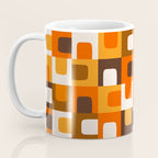 Mid Century Modern Concordance Retro Geometric Pattern in 70s Brown and Orange Coffee Mug Gallery Image 3