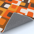 Mid Century Modern Concordance Retro Geometric Pattern in 70s Brown and Orange Rug Gallery Image 4
