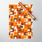 Mid Century Modern Concordance Retro Geometric Pattern in 70s Brown and Orange Wrapping Paper Gallery Image 1
