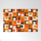 Mid Century Modern Concordance Retro Geometric Pattern in 70s Brown and Orange Welcome Mat Gallery Image 1