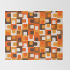 Mid Century Modern Concordance Retro Geometric Pattern in 70s Brown and Orange Throw Blanket Gallery Image 2
