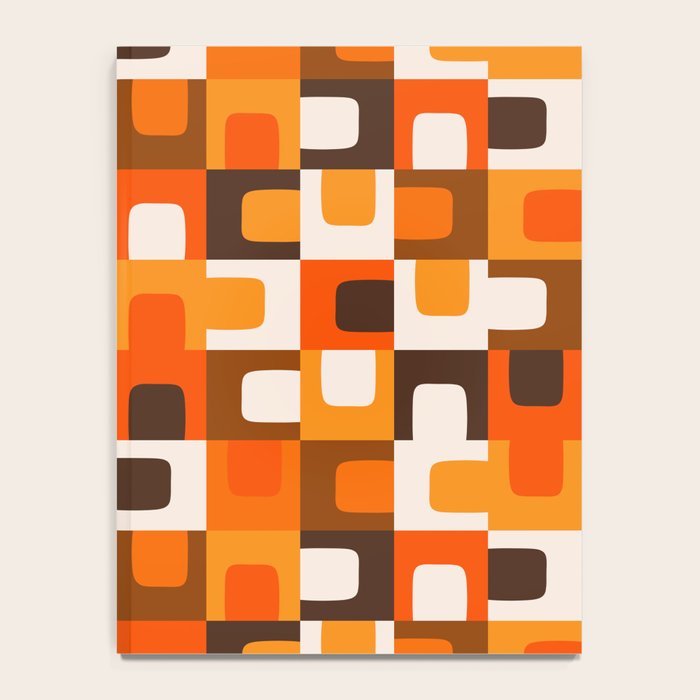 Mid Century Modern Concordance Retro Geometric Pattern in 70s Brown and Orange Notebook Gallery Image 4