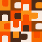 Mid Century Modern Concordance Retro Geometric Pattern in 70s Brown and Orange Coffee Mug Gallery Image 2