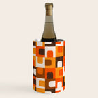 Mid Century Modern Concordance Retro Geometric Pattern in 70s Brown and Orange Wine Chiller Gallery Image 2