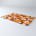 Mid Century Modern Concordance Retro Geometric Pattern in 70s Brown and Orange Rug Gallery Image 3