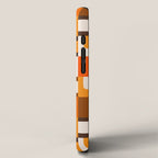 Mid Century Modern Concordance Retro Geometric Pattern in 70s Brown and Orange iPhone Case Gallery Image 2