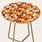 Mid Century Modern Concordance Retro Geometric Pattern in 70s Brown and Orange Side Table Gallery Image 2