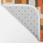 Mid Century Modern Concordance Retro Geometric Pattern in 70s Brown and Orange Bath Mat Gallery Image 2