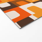 Mid Century Modern Concordance Retro Geometric Pattern in 70s Brown and Orange Welcome Mat Gallery Image 2