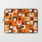 Mid Century Modern Concordance Retro Geometric Pattern in 70s Brown and Orange Laptop Sleeve Gallery Image 1