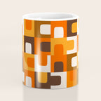 Mid Century Modern Concordance Retro Geometric Pattern in 70s Brown and Orange Coffee Mug Gallery Image 4