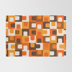 Mid Century Modern Concordance Retro Geometric Pattern in 70s Brown and Orange Rug Gallery Image 2