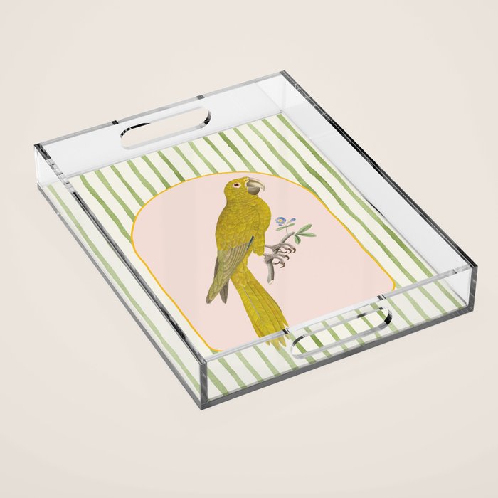 Yellow Parrot Acrylic Tray Gallery Image 1