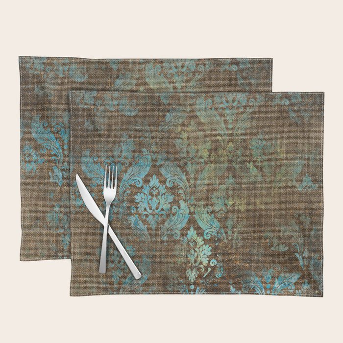 Aged Damask Texture 4 Placemat Gallery Image 1