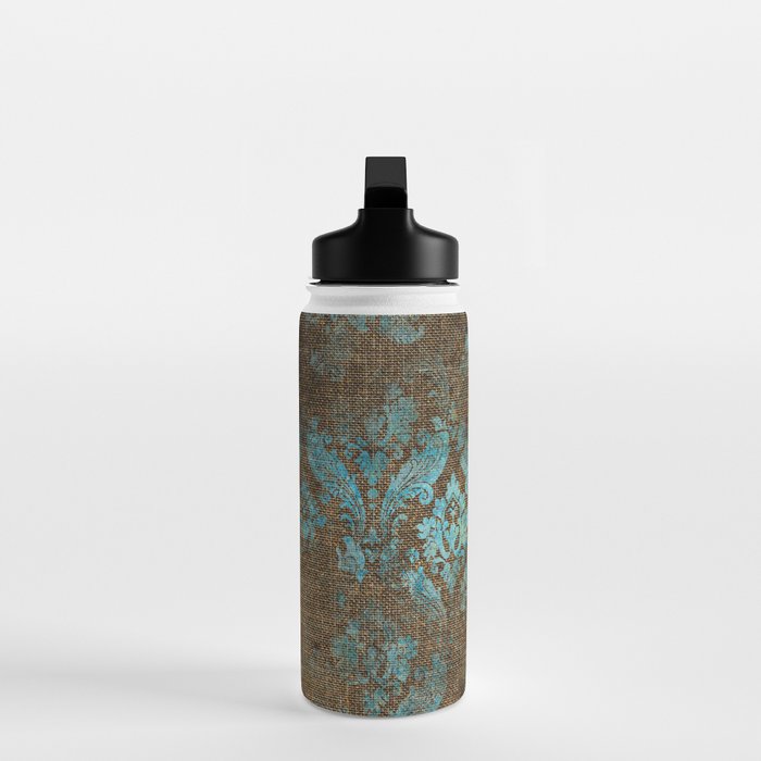 Aged Damask Texture 4 Water Bottle Gallery Image 3