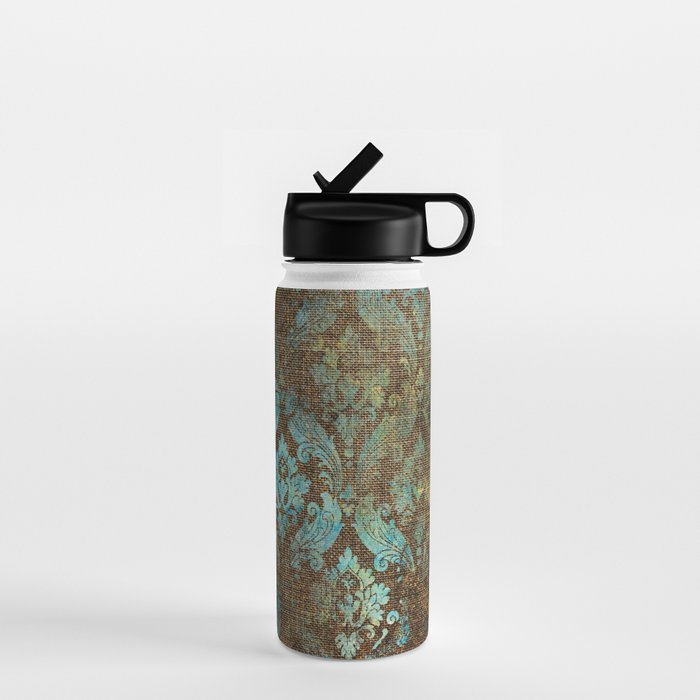 Aged Damask Texture 4 Water Bottle Gallery Image 1