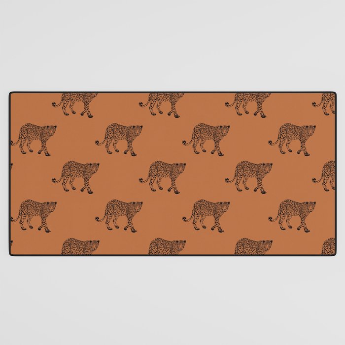 Leopard pattern - terracotta Desk Mat Gallery Image 3