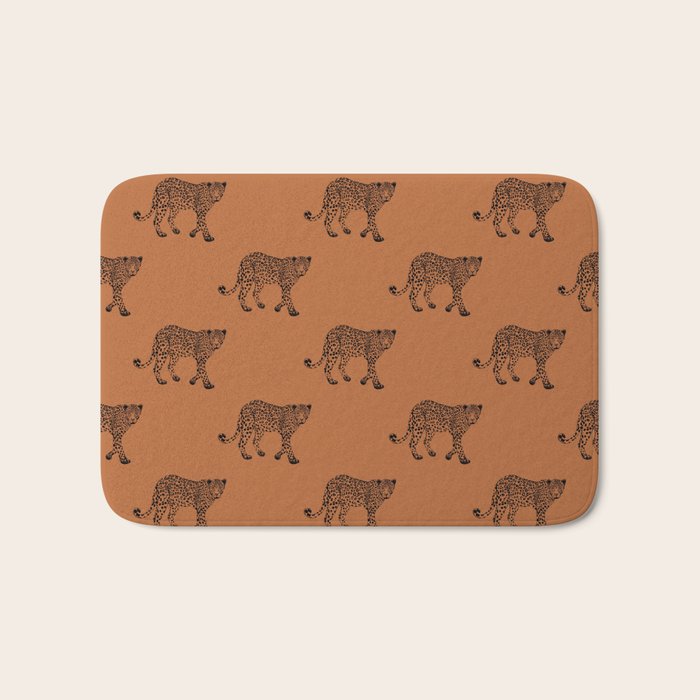 Leopard pattern - terracotta Bath Mat Gallery Image 1
