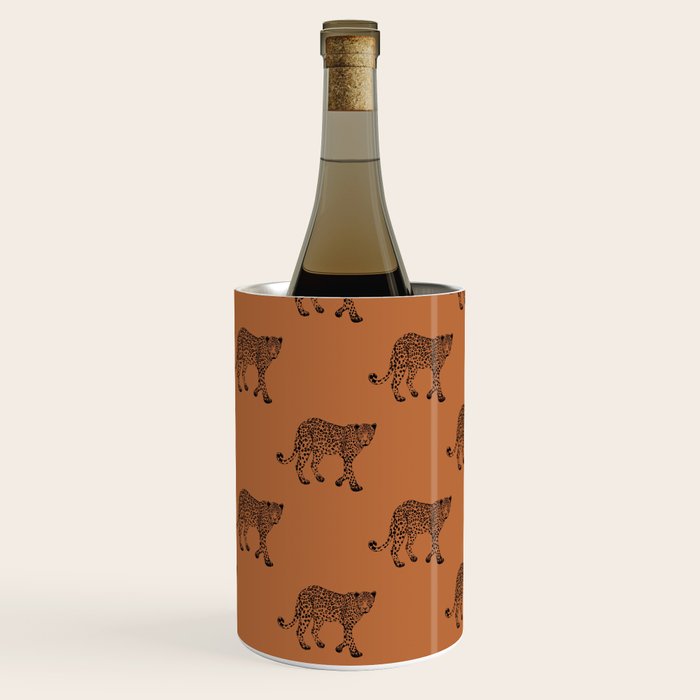 Leopard pattern - terracotta Wine Chiller Gallery Image 1