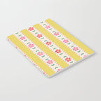 Granny Style Vintage Florals On Yellow Stripes Notebook Gallery Image 2