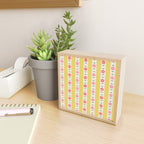 Granny Style Vintage Florals On Yellow Stripes Mini Art Print Gallery Image 2