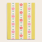 Granny Style Vintage Florals On Yellow Stripes Notebook Gallery Image 4