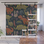 Jurassic Friends (Dark) Wall Mural Gallery Image 1