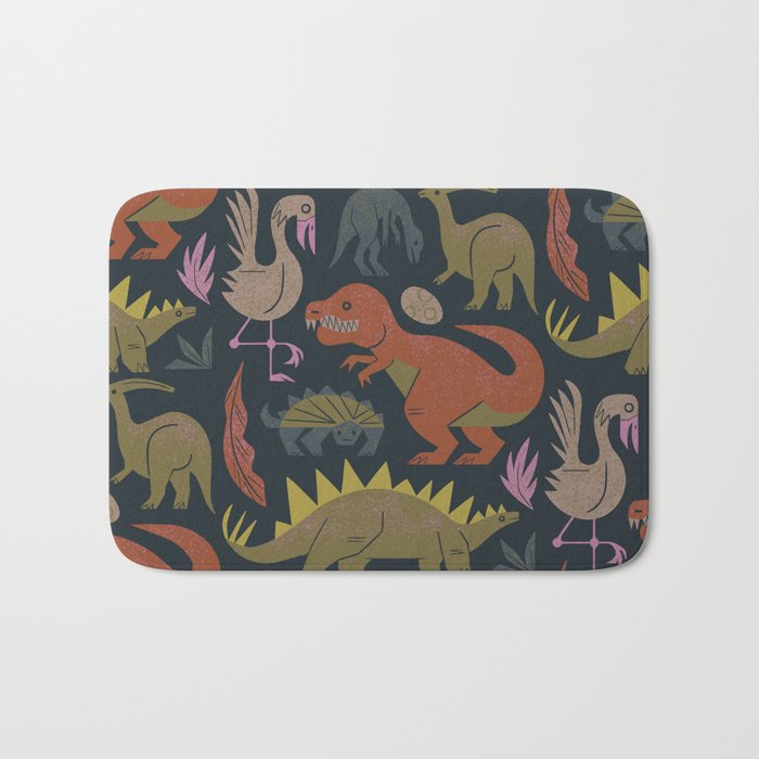 Jurassic Friends (Dark) Bath Mat Gallery Image 1