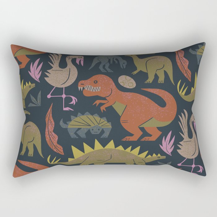 Jurassic Friends (Dark) Rectangular Pillow Gallery Image 2
